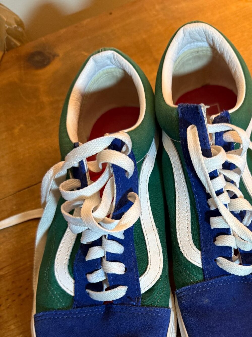 Vans Old Skool Colorblock Suede Canvas Blue Green Yellow Men’s 9.5 Women’s 11 Sk